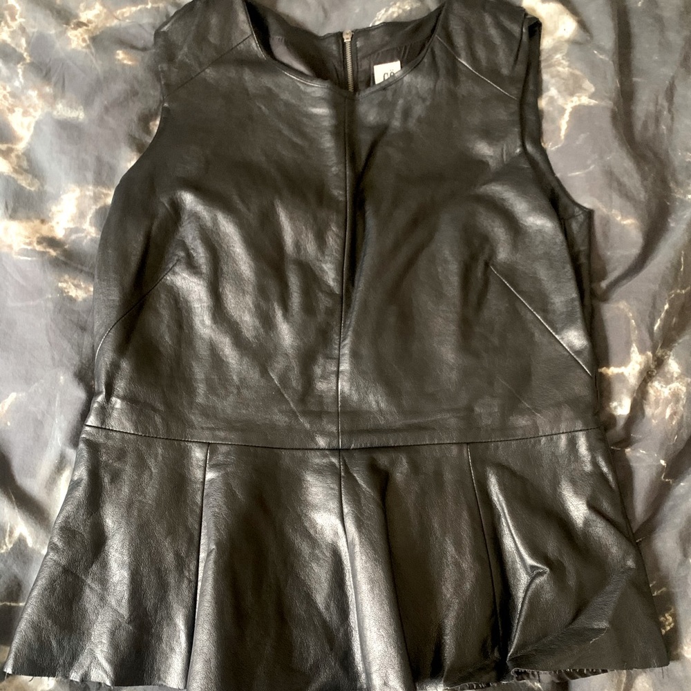 Faux leather shirt